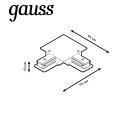 Коннектор Gauss для встраиваемых трековых шинопроводов угловой (L)  черный 1/50