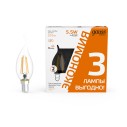 Лампа Gauss Basic Filament Свеча на ветру 5,5W 510lm 2700К Е14 LED (3 лампы в упаковке) 1/20