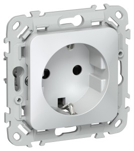 FLITE Розетка с заземлением с защитными шторками безвинтовое крепление 16А РСш11-1-ФлЖ жемчуг IEK