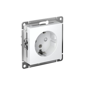 ATLASDESIGN РОЗЕТКА с заземлением со шторками, 16А, механизм, БЕЛЫЙ