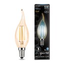 Лампа Gauss Filament Свеча на ветру 5W 420lm 4100К Е14 golden LED 1/10/50