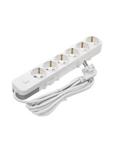 EL-BI,Myra,удлинитель 6гн2м с/з с выкл. белый,527-010202-612