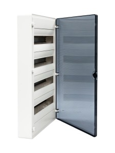 Щит открытой установки 72 места, винтовые клеммы, (647х390х99), IP-40 // Hager - Golf (Прозрачная матовая дверь)