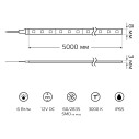 Лента Gauss Basic в комплекте LED 2835/60 12V 6W/m 600lm/m 3000K 8mm IP65 5m 1/50