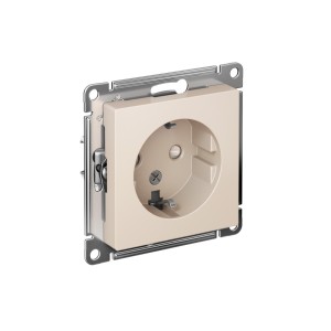 ATLASDESIGN РОЗЕТКА с заземлением со шторками, 16А, механизм, БЕЖЕВЫЙ