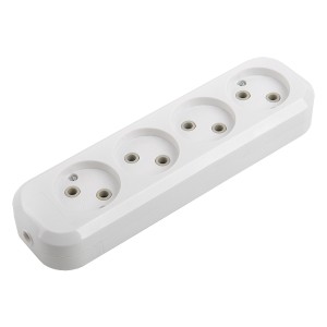 Розеточная колодка GSB-10-4-IP20 Classic, 10А, 4 места, б/з, б/в, IP20