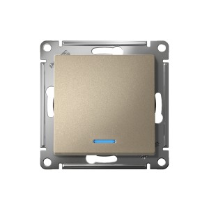 ATLASDESIGN 1-клавишный ВЫКЛЮЧАТЕЛЬ с подсветкой, сх.1а, 10АХ, механизм, ШАМПАНЬ