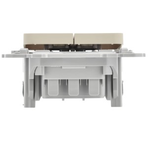 FLITE Выключатель 2-клавишный 10А ВС12-1-0-ФлСл сливочный IEK