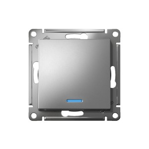 ATLASDESIGN 1-клавишный ВЫКЛЮЧАТЕЛЬ с подсветкой, сх.1а, 10АХ, механизм, СТАЛЬ