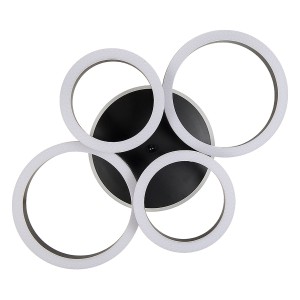 Светильник потолочный с/д General GSMCL-Smart64 105w Centurion-5 черный RGB (4кр) 105Вт 3000-6500К 6400Лм 260х130мм с пультом (1/5)