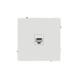 Компьютерная розетка RJ-45 без шторки, кат.6А одинарная,KANT, белый песок DKC