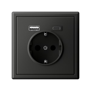 ARTGALLERY РОЗЕТКА 16А с 2 USB A+C, 5В/2,4А/3,0А, 2х5В/1,5А, механизм, БАЗАЛЬТ