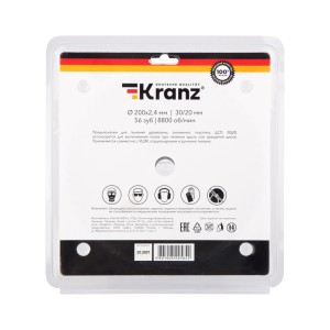 Диск пильный 200 мм х 56 зуб х 30/20 мм KRANZ