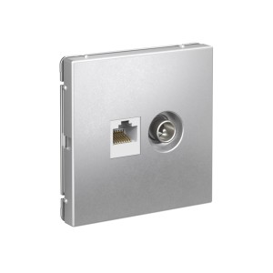 ARTGALLERY РОЗЕТКА двойная ТВ + компьютерная RJ45, кат. 5Е, АЛЮМИНИЙ