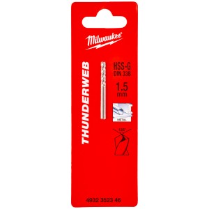 Сверло по металлу HSS-G Thunderweb 1.5мм (2 шт), MILWAUKEE