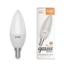 Лампа Gauss Basic Свеча 5.5W 410lm 3000K E14 LED 1/10/100