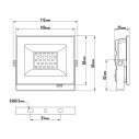 Светодиодный прожектор Luminarte LFL-30W/06 30Вт 5700К IP65 2400лм серый корпус 112х83х25