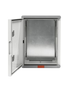 Пластиковый корпус 400х300х170 (ВхШхГ) серая дверь, с монтажной платой, Design Pro Series IP67