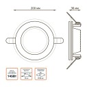 Светильник Gauss Glass круг 18W 1390lm 3000K 185-265V IP20 монт Ø170 200*36 с дек стеклом LED 1/20