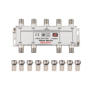 Делитель ТВх8 под F-разъем, 5-1000МГц, Silver (9 F-разъемов в комплекте) REXANT