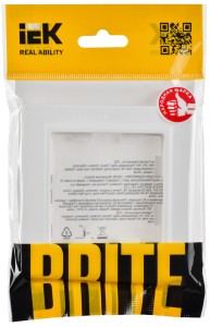 BRITE Рамка 1-местная РУ-1-БрАБ арктический белый IEK