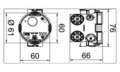 Подрозетник UG 66 одиночный, 650°С, Ø64мм, h=66мм, для спл. стен, без винтов, черный, полипропилен - Артикул: 2003702