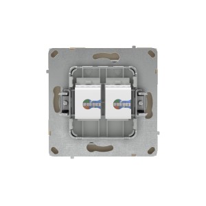 Компьютерная розетка RJ-45 без шторки, кат.6А двойная, KANT, ванильный марципан DKC