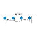 Гирлянда садовая на солнечной батарее 10 LED ламп  Большие Шары Белый свет Gauss Solar, 1/24