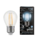 Лампа Gauss Filament Шар 11W 830lm 4100К Е27 LED 1/10/50