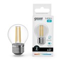 Лампа Gauss Filament Elementary Шар 8W 540lm 4100К Е27 LED