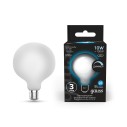 Лампа Gauss Filament G125 10W 1100lm 4100К Е27 milky диммируемая LED 1/20