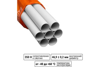 Труба гладкая жесткая ПВХ d 50 (21 м) длина 3 м индивид. штрихкод, серая TDM