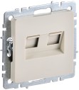 BRITE Розетка компьютерная двойная RJ45 кат.5E РК10-2-БрКр бежевый IEK