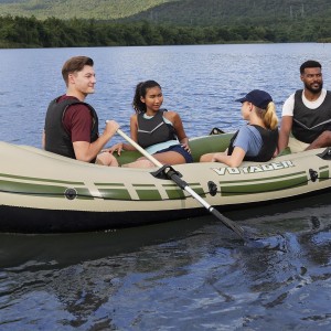 65156 NEW Надувная лодка "Voyager X4 Raft" вёсла, насос, 350х145см BESTWAY