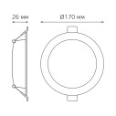 Светильник Gauss Elementary Downlight круг 20W 1700lm 4000K 170-260V IP20 170*26 монтаж белый LED 1/60