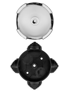 Коробка распаячная фарфоровая D7,8х4,5см черная TDM