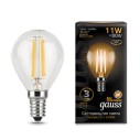 Лампа Gauss Filament Шар 11W 810lm 2700К Е14 LED 1/10/50