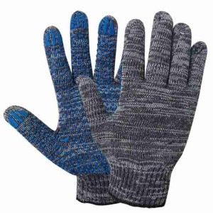 Перчатки рабочие трикотажные с ПВХ покрытием Точка, серые, 10 класс вязки, 5 нитей, 150 текс, оверлок, Ми, РБ