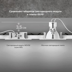 Светодиодный модуль WOLTA  WDL-MR16-220V10W3K-LC с линзой 10Вт 900лм 3000K угол 60°