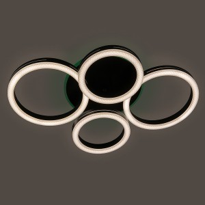 Светильник потолочный с/д General GSMCL-Smart64 105w Centurion-5 черный RGB (4кр) 105Вт 3000-6500К 6400Лм 260х130мм с пультом (1/5)