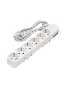 EL-BI,Myra,удлинитель 6гн2м с/з с выкл. белый,527-010202-612