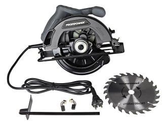 Пила циркулярная E0265 PROFIPOWER ДП-185 (1200Вт, 5500об/мин, диск 185х20мм, пропил 47/61мм, 45°)