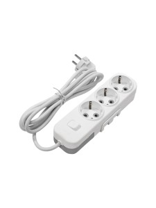 EL-BI,Myra,удлинитель 3гн2м с/з с выкл. белый,527-010202-312