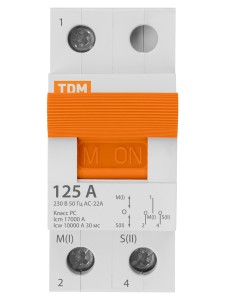 Модульный переключатель трехпозиционный МП-125 1P 125А TDM