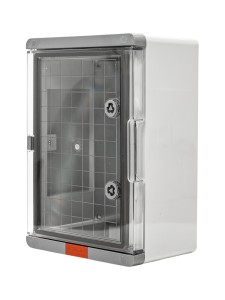 Пластиковый корпус 350х250х150 (ВхШхГ) прозрачная дверь, с монтажной платой, Design Pro Series IP67