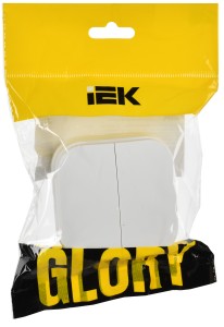 GLORY Выключатель 2-клавишный для открытой установки 10А ВС20-2-0-ХБм белый матовый IEK