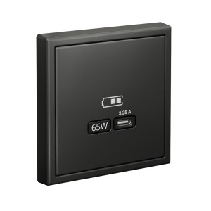 ARTGALLERY USB РОЗЕТКА тип-С 65Вт высокоскор.заряд. QC, PD, механизм, БАЗАЛЬТ