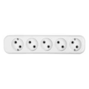 Розеточная колодка GSB-10-5-IP20 Classic, 10А, 5 мест, б/з, б/в, IP20