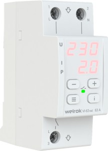 Реле напряжения с контролем тока Welrok VI-63 red