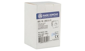 Переключатель BS 16 202 U, 2P, 20A, тип 1→0←2, 2NO на 1_2, на дверь, фронт IP40